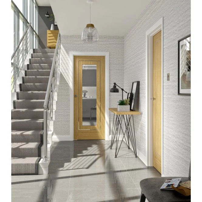 XL Joinery Varese Pre-Finished Oak Clear Internal Glazed Door - Image 3