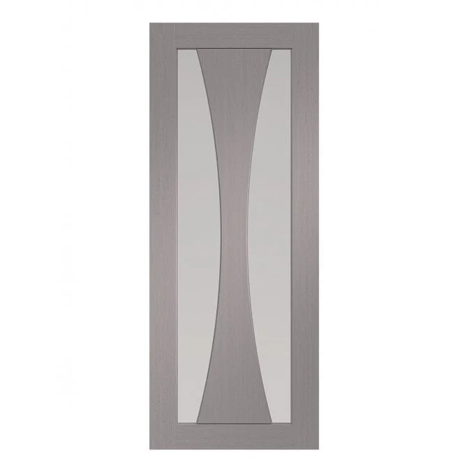 XL Joinery Verona Pre-Finished Light Grey Clear Internal Glazed Door