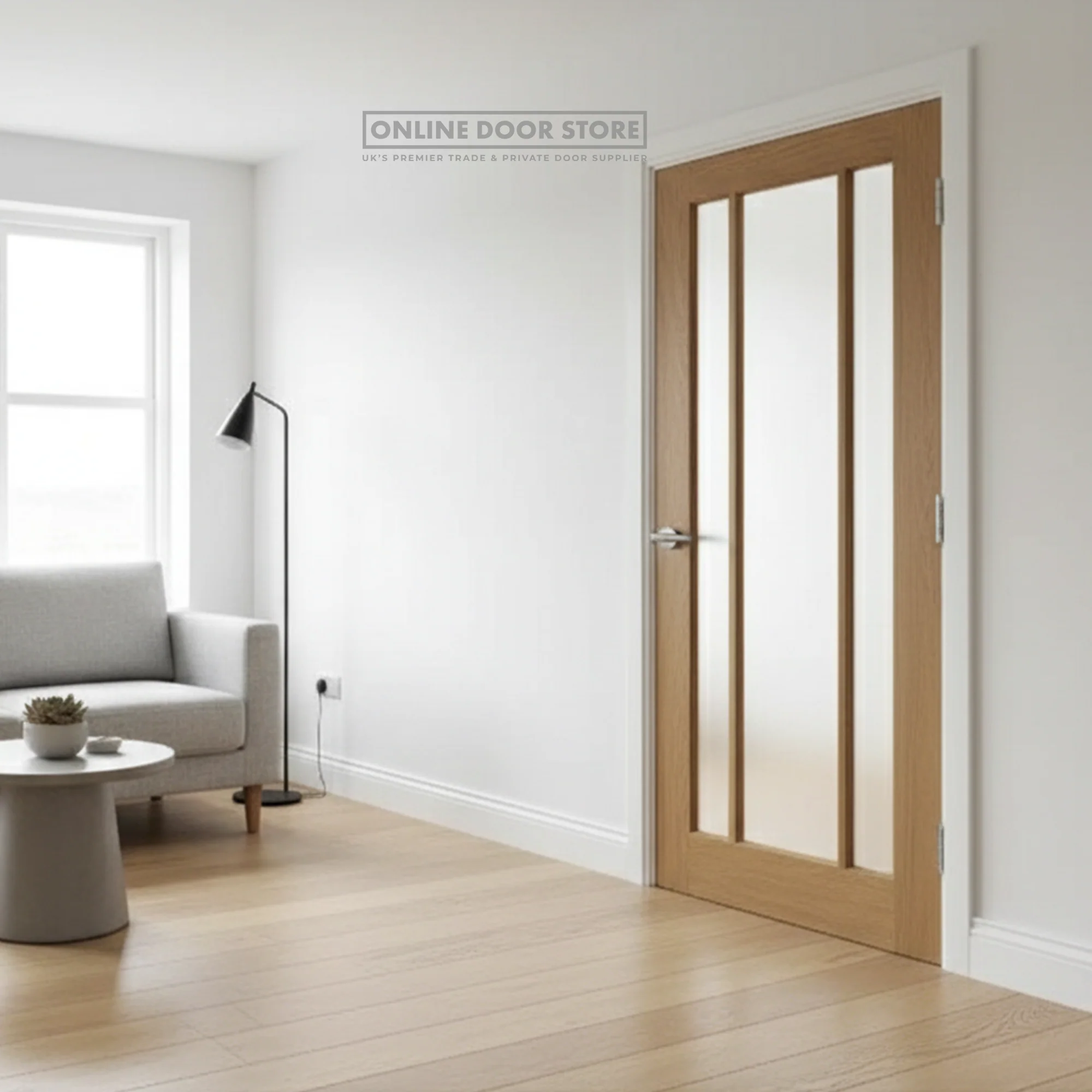 XL Joinery Worcester 3 Light Oak Clear Internal Glazed Door - Image 2