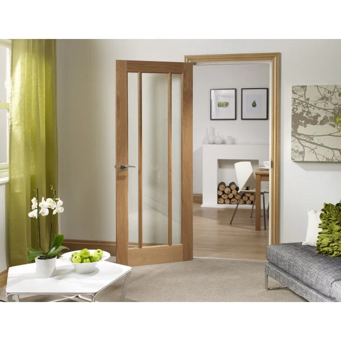 XL Joinery Worcester 3 Light Oak Clear Internal Glazed Door - Image 3